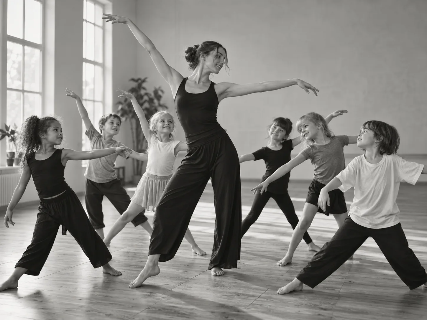 Children enjoying a modern dance class
